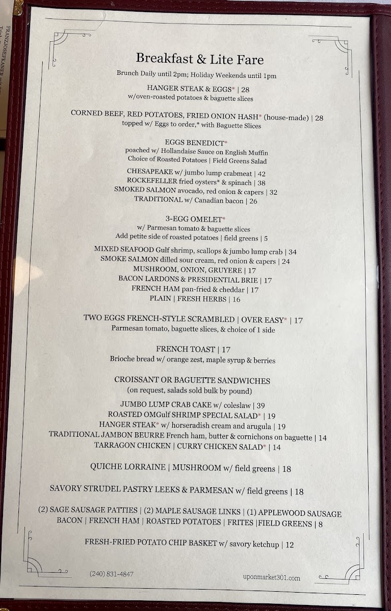 Menu Up On Market Bistro & Inn-1