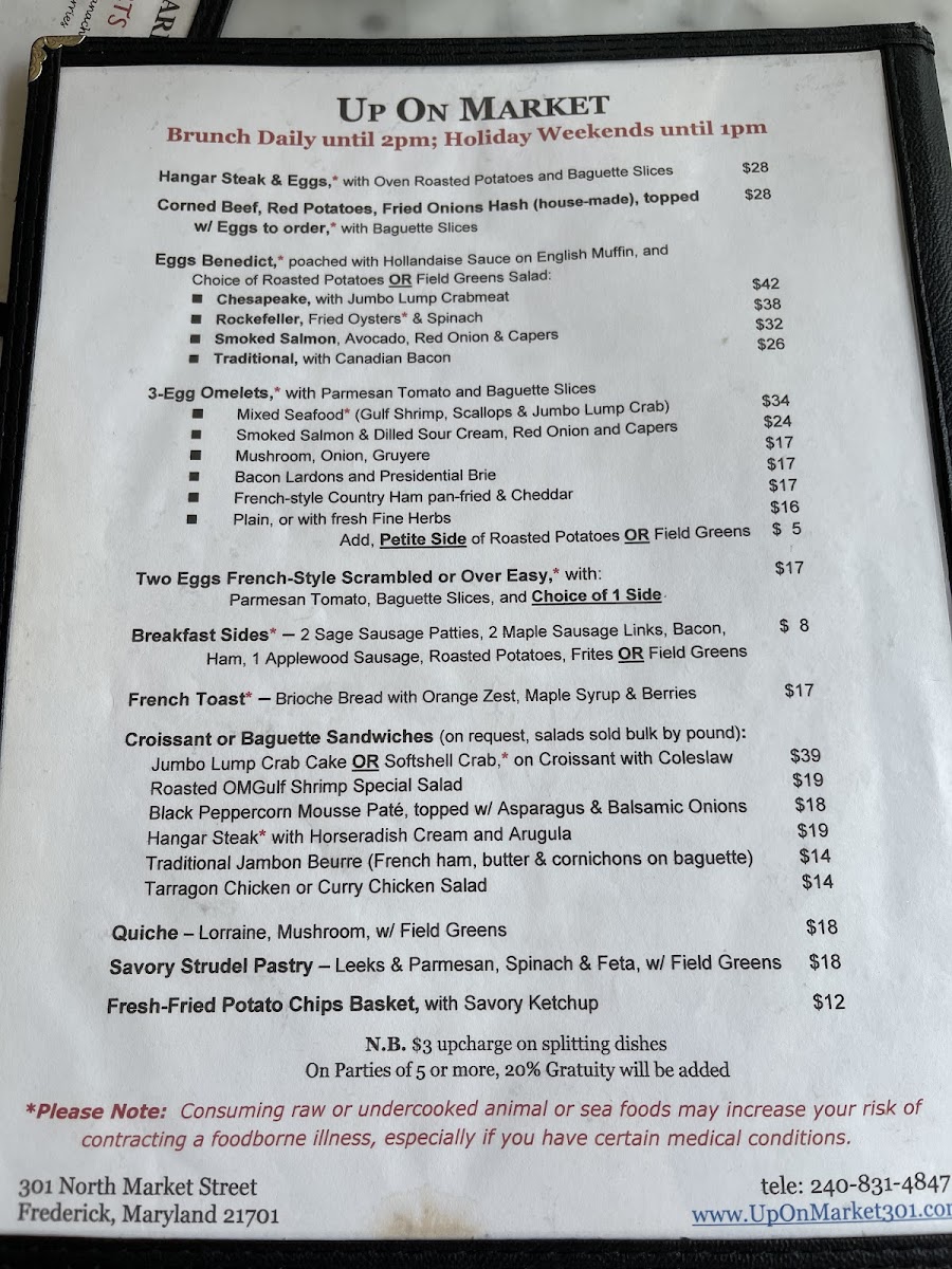 Menu Up On Market Bistro & Inn-10