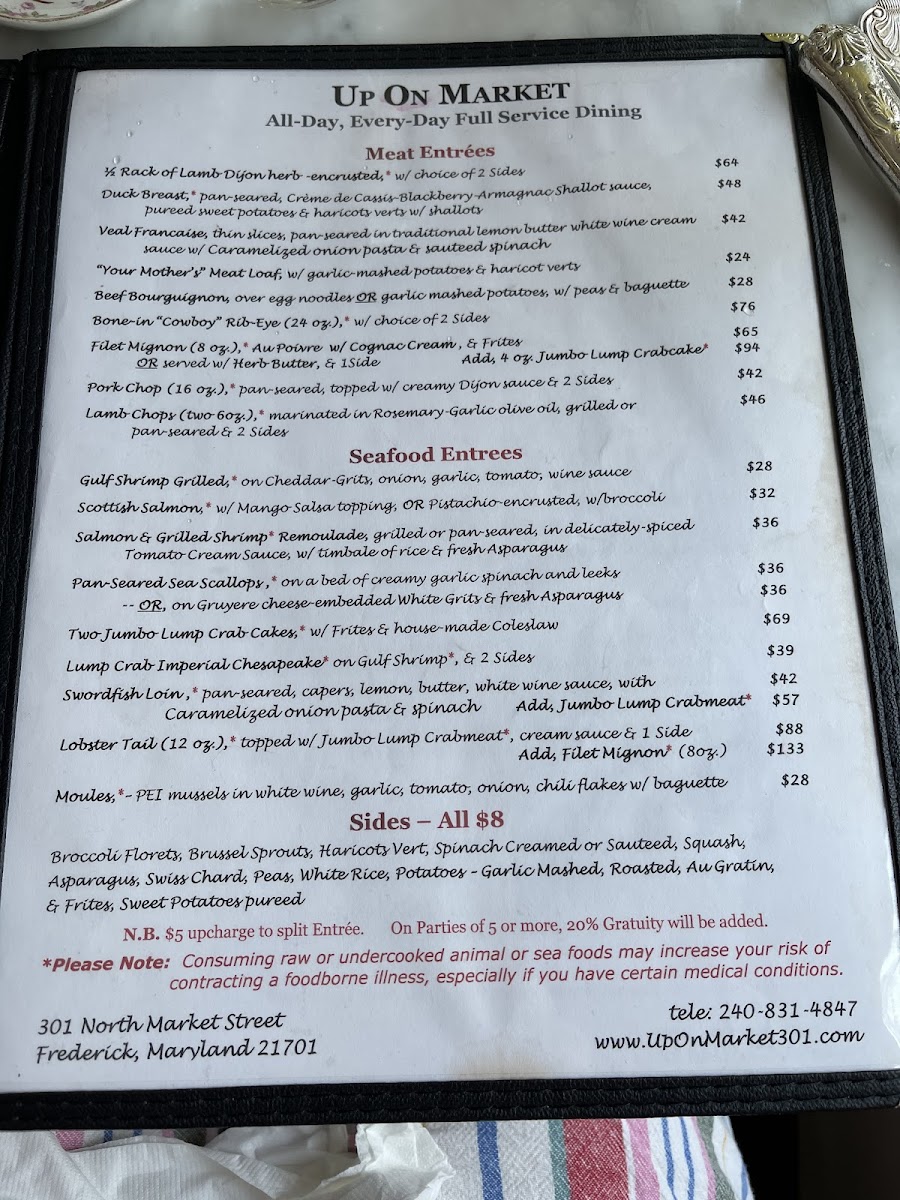 Menu Up On Market Bistro & Inn-2