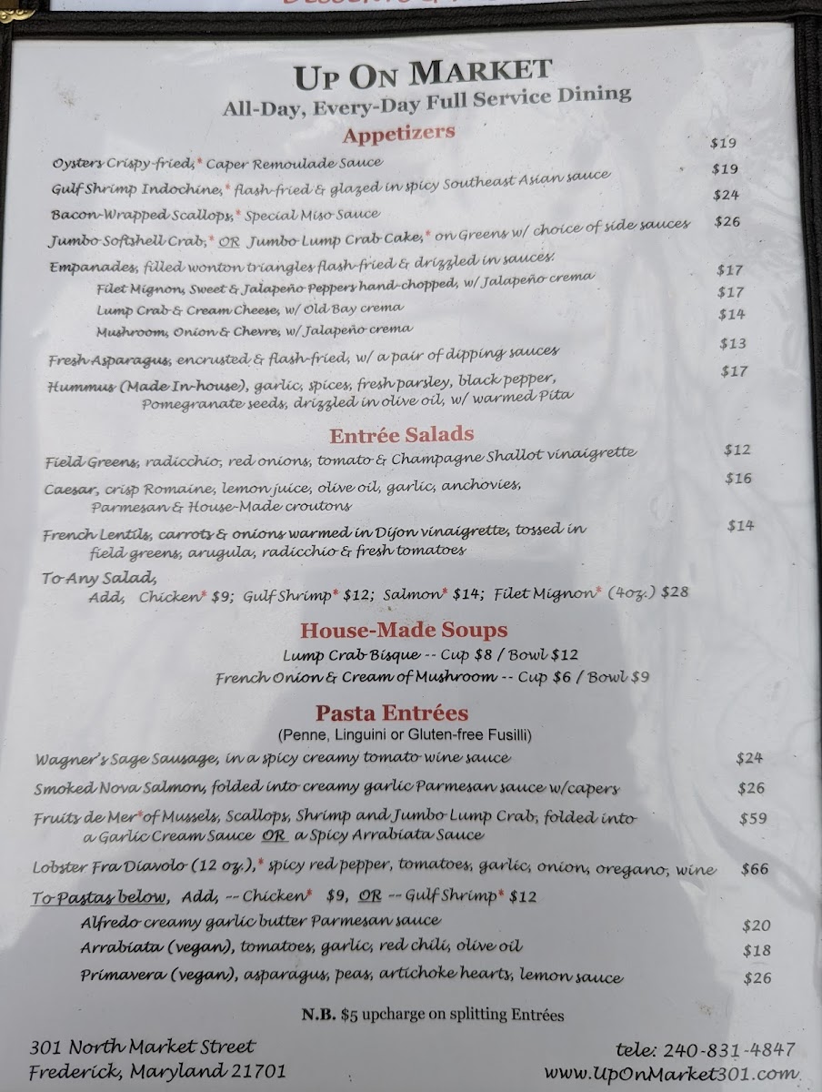 Menu Up On Market Bistro & Inn-3