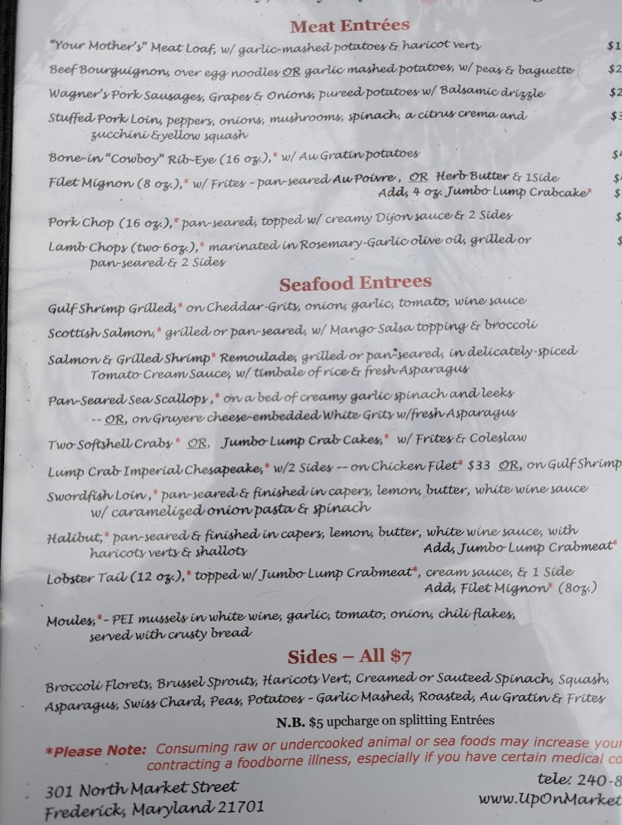 Menu Up On Market Bistro & Inn-6
