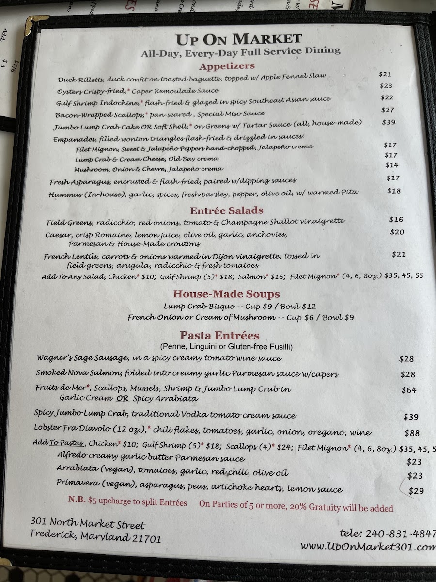 Menu Up On Market Bistro & Inn-9